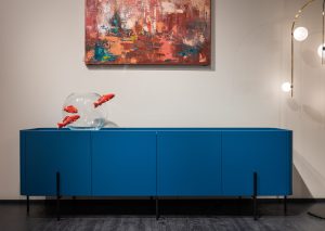 Cupboard with aquarium in studio